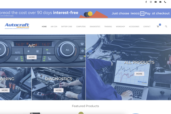 Homepage of Autocraft Equipment