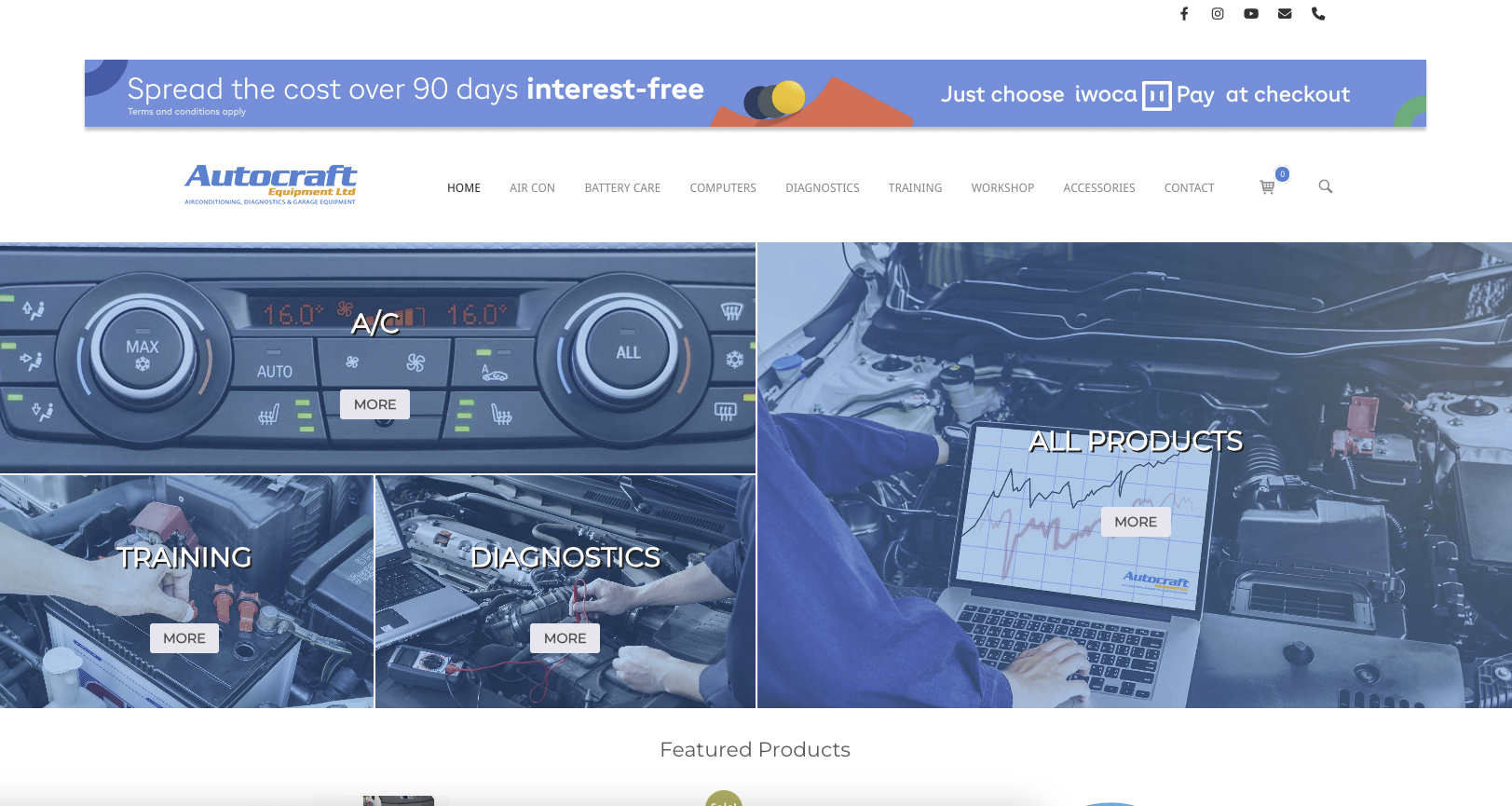 Homepage of Autocraft Equipment