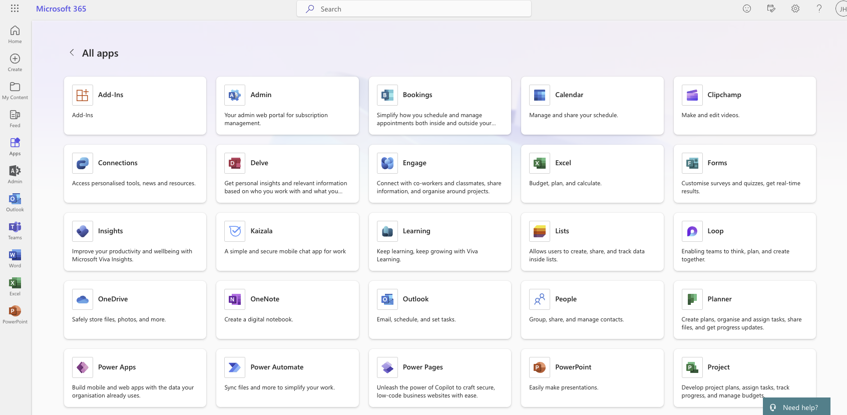 Microsoft 365 Apps List